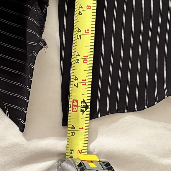 Calvin Klein Midi Dress SZ 10 Striped  Coquette Ruffle Asymmetrical Party Career - Picture 11 of 14